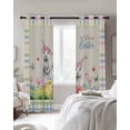 thumbnail image 4 of Bunny Easter Kitchen Curtains Spring Floral Eggs Animals Rustic Cafe Short Curtains for Bathroom Blackout Window Curtain Grommet Small Window Treatment Tier Drapes for Bedroom Living Room 52"x45"x2, 4 of 9