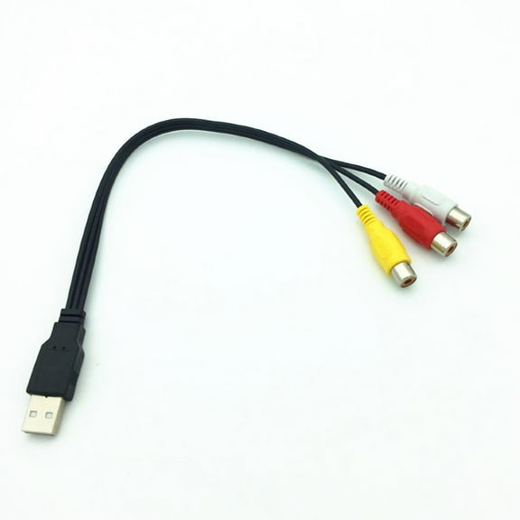 HOMEMAXS USB to 3RCA Audio Cables for Speaker Assorted Color PVC Material Quality Tin Coated Copper Wire