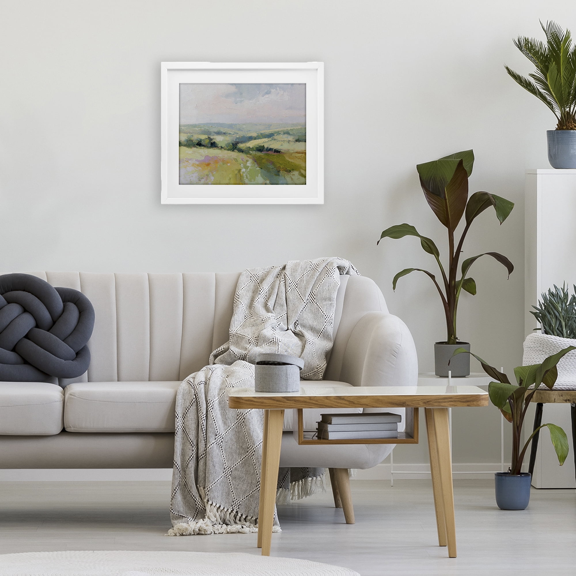 Stupell Industries Endless Green Hills White Framed Print Under Glass, design by Svetlana Aleynikova