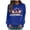Blue, variant on Womens Christmas Sweatshirt Elf Print Long Sleeve Sweatshirt Top Crewneck Comfortable Soft Christmas Sweatshirt Women Black S
