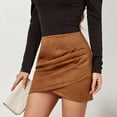 thumbnail image 2 of SWSMCLT Women's Bodycon Fashion Casual High Waisted Bodycon Skirt Pleated Fall Khaki 10, 2 of 4