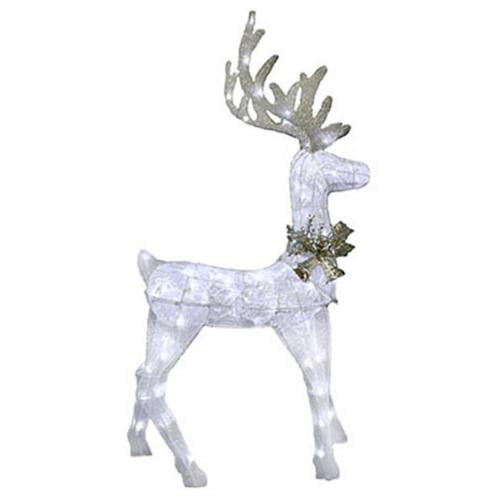 Sylvania V53059-88 Christmas Silver Glitter Mesh Standing Deer 48
