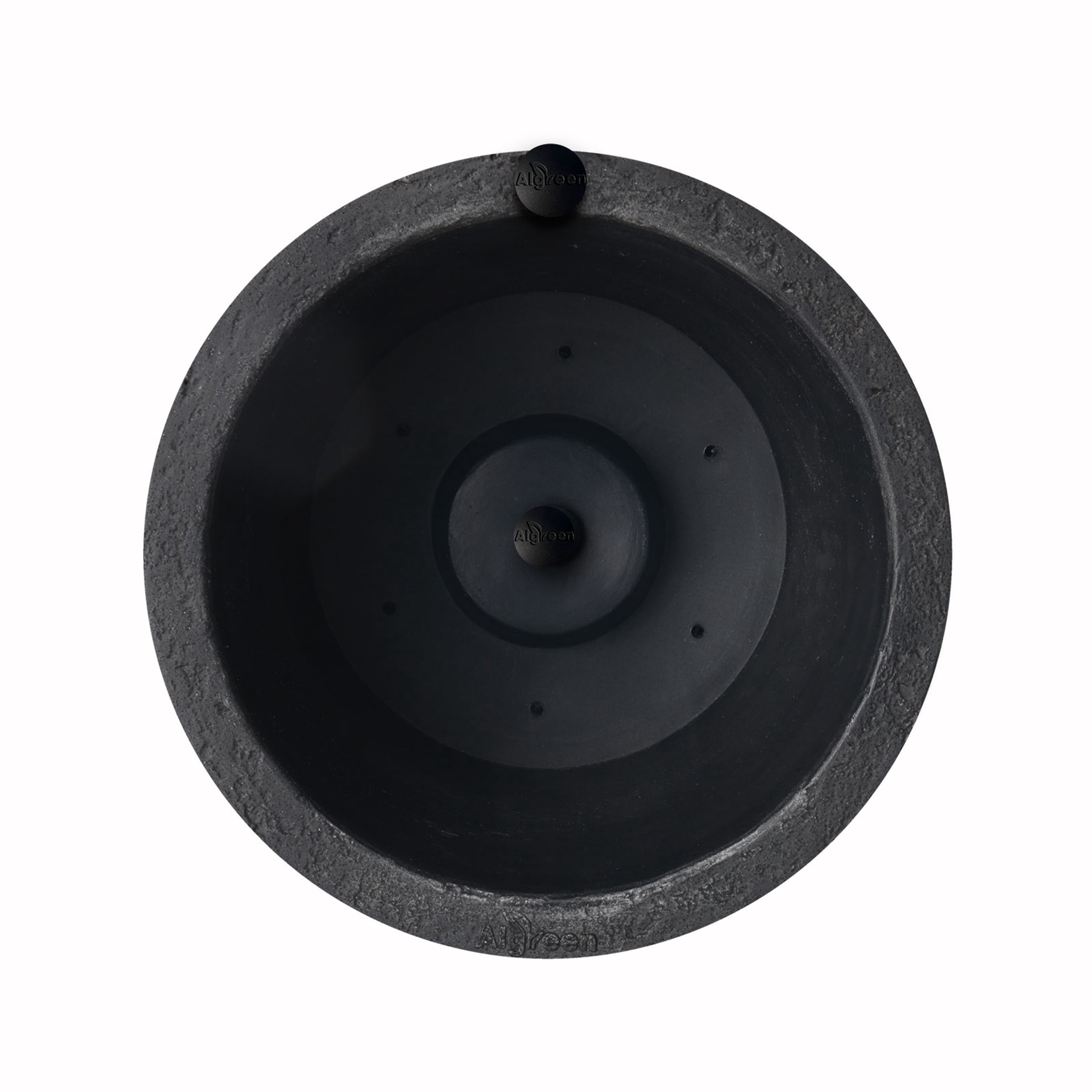 Algreen Crete 20" Self-Watering Planter, Tall, Black Resin, 2 Pack