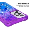 thumbnail image 4 of Clear Case for Samsung Galaxy A73 5G with Ring Kickstand, Girls Women Bling Gradient Quicksand Glitter Flowing Liquid Floating Case Cover for Samsung Galaxy A73 5G JB Purple Navy, 4 of 7