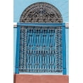 thumbnail image 2 of Miglavs, Janis 23x32 White Modern Wood Framed Museum Art Print Titled - Ornate wrought iron covering on blue wooden window shutters-Trinidad-Cuba, 2 of 4