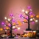 thumbnail image 4 of Árbol De Halloween Negro Mesa De Halloween Iluminada Con Temporizador Luces De Calabaza Y Murciélago Funciona Con Usb/Pilas Decoraciones De Halloween Para Interiores Para Fiestas En Casa Mantel, 4 of 8
