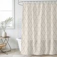 thumbnail image 4 of Beige Plaid Bathroom Shower Curtains with 12 Hooks Polyester Waterproof Shower Curtain for Stalls and Bathtubs Classic Minimalist Abstract Geometric Grid Decorative Bathroom Curtain 36x78 Inches, 4 of 9