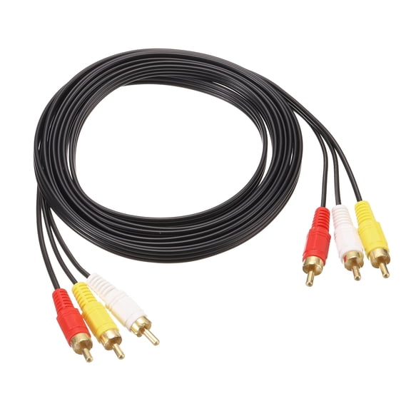RCA Cable 10ft, 3 RCA Male to 3 RCA Male Stereo Audio Video Subwoofer Cable for Home Theater