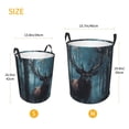 thumbnail image 3 of Fuzoiu Mystical Forest Elk Print Circular Hamper,Laundry Basket with Handle,Collapsible Laundry,Dirty Clothes Storage Basket,for Bedroom Bathroom Dorm Living Room-Small, 3 of 6
