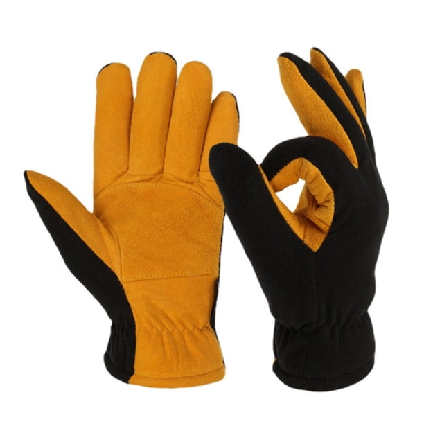 Injueey Guantes cálidos de invierno Guante de cuero a prueba de viento Térmico Esquí al aire libre diario Mitones antideslizantes Suministros térmicos METRO