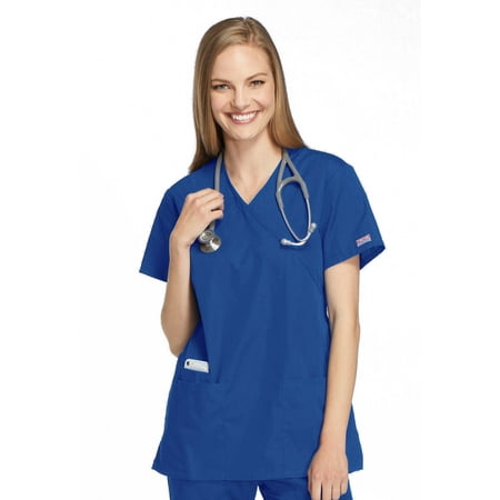 

Cherokee Workwear Women s Scrubs Top Mock Wrap Tunic 4801