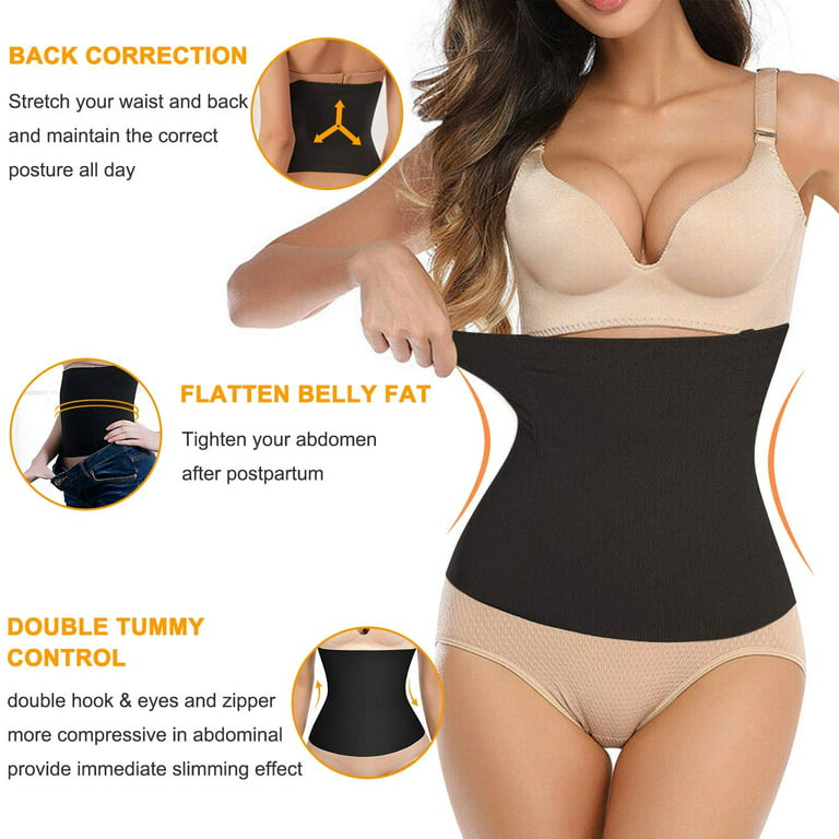 Loday Women 2 in 1 Postpartum Belly Band Tummy Control Shapewear Seamless  Maternity Recovery Belt for Tighten Loose Skin(Black, XL)