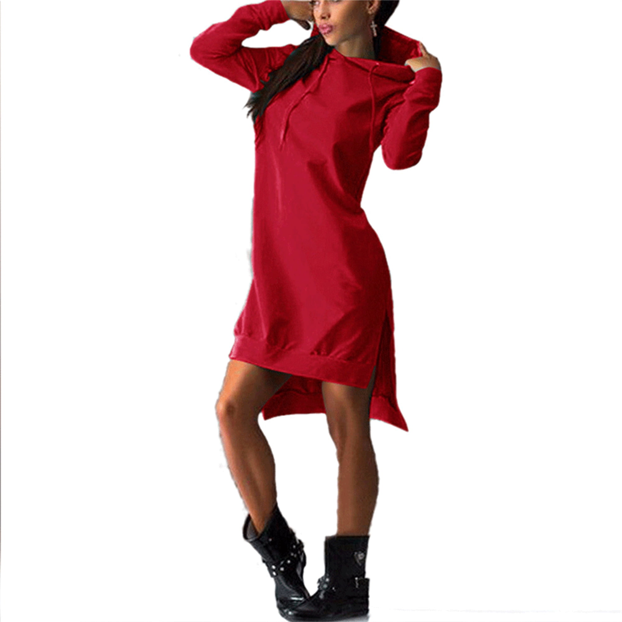 FEIWO Women High Low Hoodie Long Sleeve 