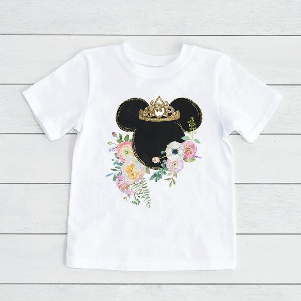 Mickey Mouse Head Balloon Print Child Disney Hot Selling Clothes White Short Sleeve Kids T Shirts Summer New Baby Girl Boy Tees4T Gao Jinjia LED