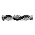 thumbnail image 4 of 925 Sterling Silver Noir Blanc Croix Diamant Bague Nuit, 4 of 10