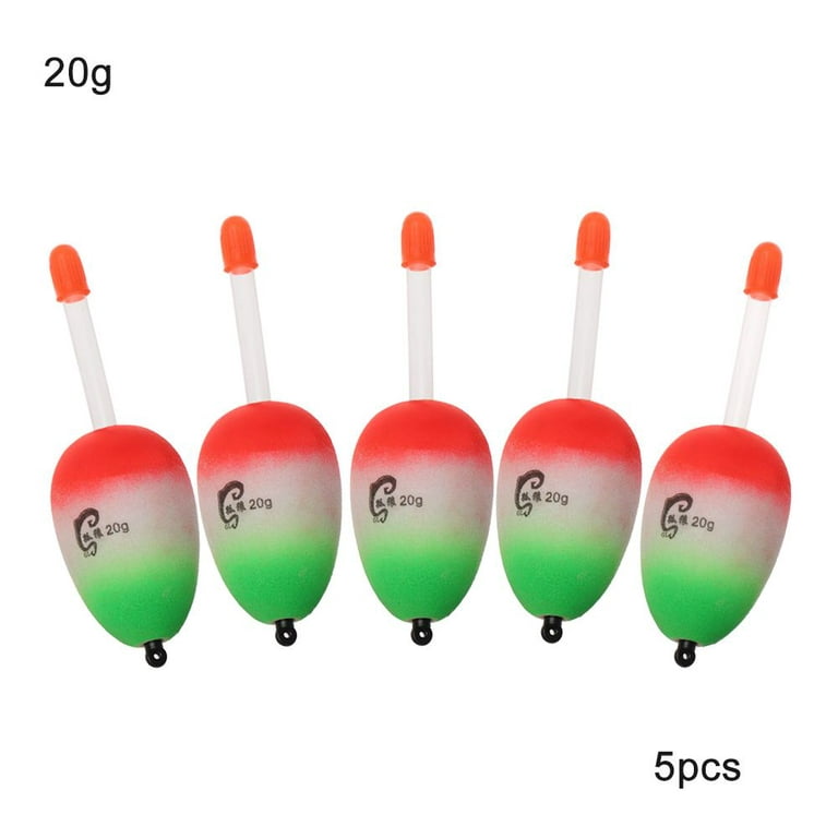 5pcs/set High Quality Plastic Bobber Luminous Eva Foam Fishing Night Float  Light Stick Ball Boia 20G 