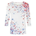 thumbnail image 4 of Wpawbk Haut d'Été à Manches 3/4 pour Femmes, Col Rond, Imprimé Décontracté - Polyester Léger et Respirant pour Usage Quotidien, Maison, Sortie, Tenues de Travail avec Shorts, Jupes, Sandales, 4 of 5