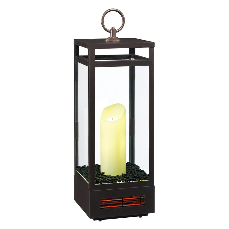 27-inch Portable LED Electric Flameless Candle Lantern with Quartz Infrared  Heater for Indoor Use, Bronze - Bed Bath & Beyond - 12792693