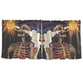 thumbnail image 7 of Yayeee Kitchen Curtains Tier Set of 2 Light Filtering 57"x36" Over Sink Window Panels, Colorful Skeleton with Cloud, 7 of 7