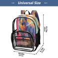 thumbnail image 2 of Iauyy Clear Backpack Heavy Duty PVC Transparent Backpack for College Workplace, Rainbow Background Pattern, 2 of 8