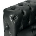 thumbnail image 6 of Noble House Feichko Faux Leather Tufted 3 Seater Sofa, Midnight Black, 6 of 9