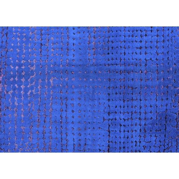 Ahgly Company Indoor Rectangle Abstract Purple Modern Area Rugs, 5' x 7'