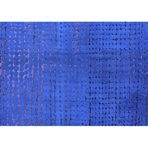 Ahgly Company Indoor Rectangle Abstract Purple Modern Area Rugs, 5' x 7'
