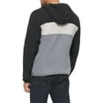 thumbnail image 2 of Men's Tommy Hilfiger Fleece Colorblock Hooded Jacket Color: Black White Silver Size: S, 2 of 4