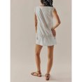 thumbnail image 4 of White Sleeveless Lace-Embroidered Mini Sundress With Tie-Side Detail Boho Flowy Babydoll Dress, 4 of 5