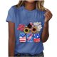 thumbnail image 4 of Camisetas de Manga Corta para las Mujeres, Blusa de Manga Corta de la Moda Del Día de la Independencia Hecha de Poliéster Cómodo para la Primavera Verano, Blusas de Manga Corta para las Mujeres, 4 of 7