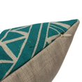 thumbnail image 2 of KUDOSALE 18” x 18” Blue Green Stylish Cotton Linen Decorative Pillow Cover, Hidden Zipper, 2 of 5