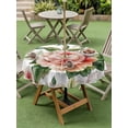 thumbnail image 5 of Outdoor Tablecloth with Umbrella Hole Zipper Pink Peony Hydrangea Round Tablecloth 60" Waterproof Outside Table Cloth Pastoral Spring Botanical Patio Table Cover Tablecloths for Picnic Party, 5 of 8