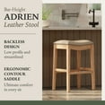 thumbnail image 2 of Open Box Maven Lane Barstool in Weathered Oak Finish w/ Brushed Vegan Leather, 2 of 6