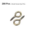thumbnail image 3 of Uxcell 200 Pack Small Screw Eye Hooks Mini Eyelets Screws, 5.5x12x1.2mm, Bronze Tone, 3 of 5