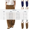 thumbnail image 3 of WIZUTIZ Men's Linen Pleated Suit Pants Casual Zipper Wide Leg Pants Trendy Loose Fit Comfy Dress Trousers with Multi Pockets, 3 of 5