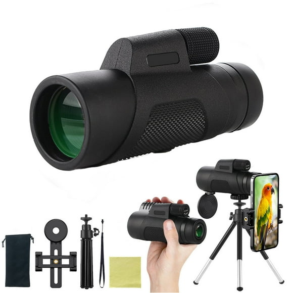TopLLC 12x50 Monocular Outdoor High Power Telescope Mobile Phone Photography 12x Magnification Low Light Level Night Vision With Stable Tripod And Mobile Phone Holder