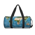 thumbnail image 2 of Haiem Earth View World Map Pattern Gym Bag for Women Men, Waterproof Travel Duffel Bags, Personal Item Travel Bag Weekender Bag with Shoes Compartment & Wet Pocket, 2 of 8