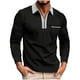 thumbnail image 1 of Blusa y camisa de manga larga con cuello vuelto para hombre, moda informal, cremallera, bloqueo de color, bolsillo, cuello vuelto, abrigo de manga larga de poliéster para hombre, 1 of 2
