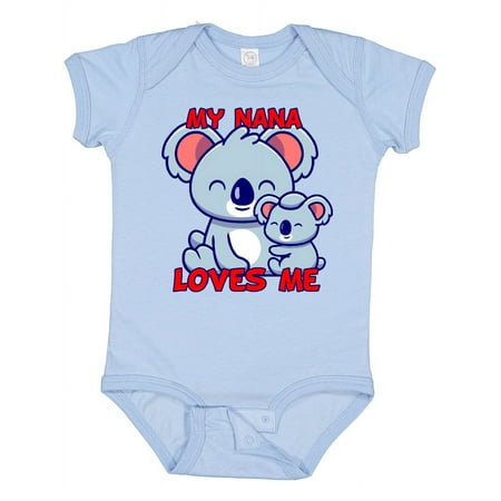 

Inktastic My Nana Loves Me Koala Boys or Girls Baby Bodysuit