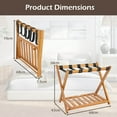 thumbnail image 3 of Costway Folding Luggage Racks Set of 2 with Storage Shelf & 5 Nylon Straps Luggage Holder, 3 of 10