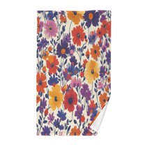 Yayeee 100% Cotton Hand Towels for Bathroom 16" x 28" Kitchen Towel, Colorful Flowers Pattern