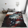 thumbnail image 5 of Honeii USA Bald Eagle Print Fleece Blanket - Throw Blanket for Bed, Sofa, Couch, Camping, and Travel , Microplush Ultra Soft Warm Blanket-40"x30", 5 of 7