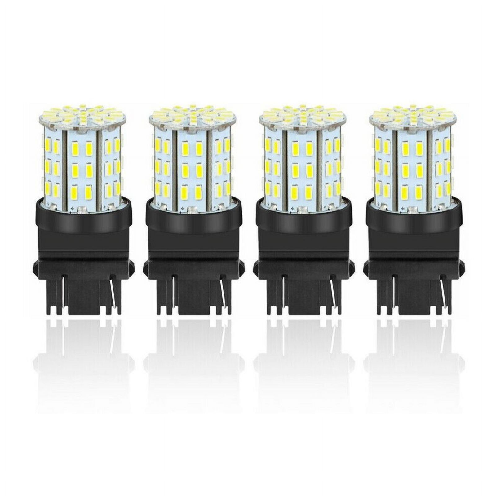 The Perfect Part Pack Of 4 3157 3156 64SMD LED Reverse Tail Light Bulb, Super Bright Brake Light Bulb, LED Backup Reverse Lights, Led Turn Signal Lights, DRL Indicator 6000K White