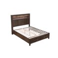 thumbnail image 6 of Full Bed Made with Wood and LED Headboard in Walnut Color, 6 of 6