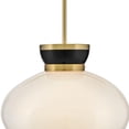 thumbnail image 3 of 83604BK-LCB Lark Lucy - 12W 1 LED Medium Pendant-13.25 Inch Tall and 15 Inch Wide-Black/Lacquered Brass Finish, 3 of 7