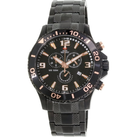 Swiss Precimax Men's Tarsis Pro SP13229 Black Stainless-Steel Swiss Chronograph Watch