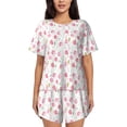 thumbnail image 1 of Fotbe Tulips Flowers Conjunto de Pijama Estampado para Mujer, 2 Piezas, Ropa de Dormir con Camiseta de Manga Corta y Shorts Suaves-Medium, 1 of 6