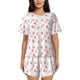 thumbnail image 1 of Fotbe Tulips Flowers Conjunto de Pijama Estampado para Mujer, 2 Piezas, Ropa de Dormir con Camiseta de Manga Corta y Shorts Suaves-Small, 1 of 6