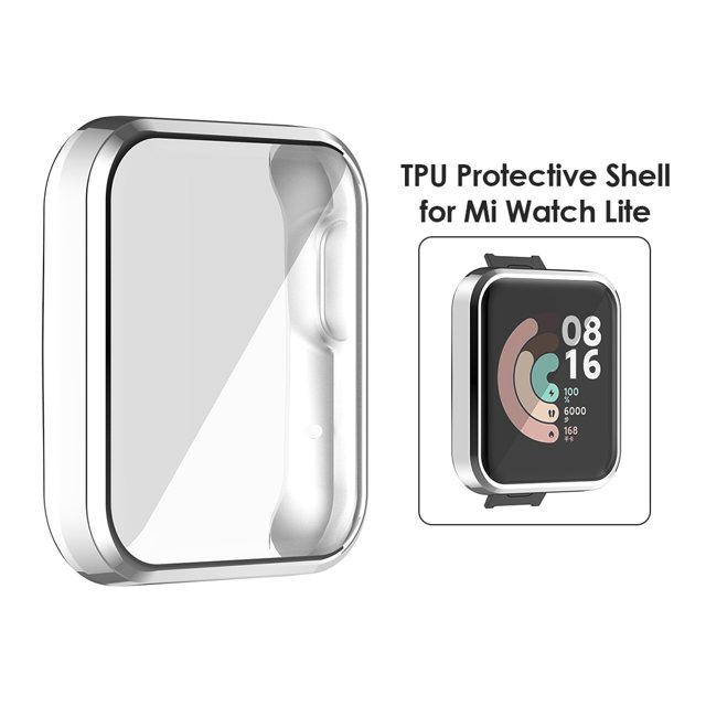 Funda Protectora de Pantalla para Xiaomi Mi Watch Lite Redmi Watch (Plata)