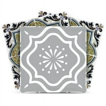 HomeRoots 390855 6 x 6 in. Vintage Sage Medallion Peel & Stick Removable Tiles